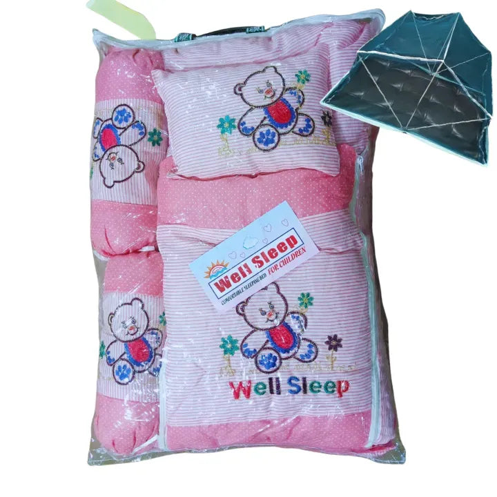 New Born Baby Complete Bedding Set 8 pcs Multicolor