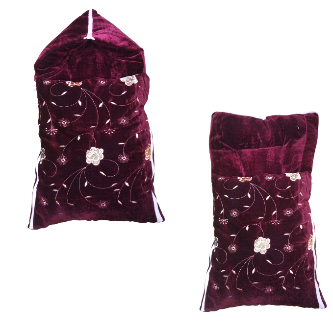 Baby Sleeping Bag Velvet Stuff Embroidery Design - Multicolor- Fancy Set