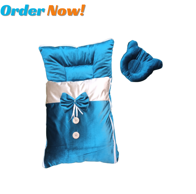 New Born Baby Sleeping Bag Shine Valvet Winter Multicolor Hood & Pilllow