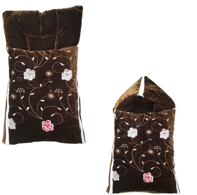 Baby Sleeping Bag Velvet Stuff Embroidery Design - Multicolor- Fancy Set