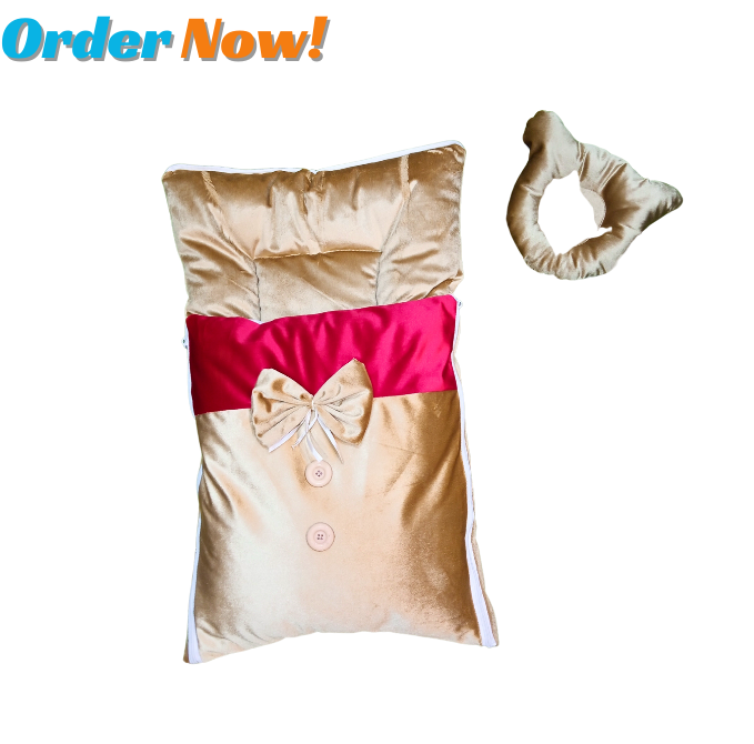 New Born Baby Sleeping Bag Shine Valvet Winter Multicolor Hood & Pilllow