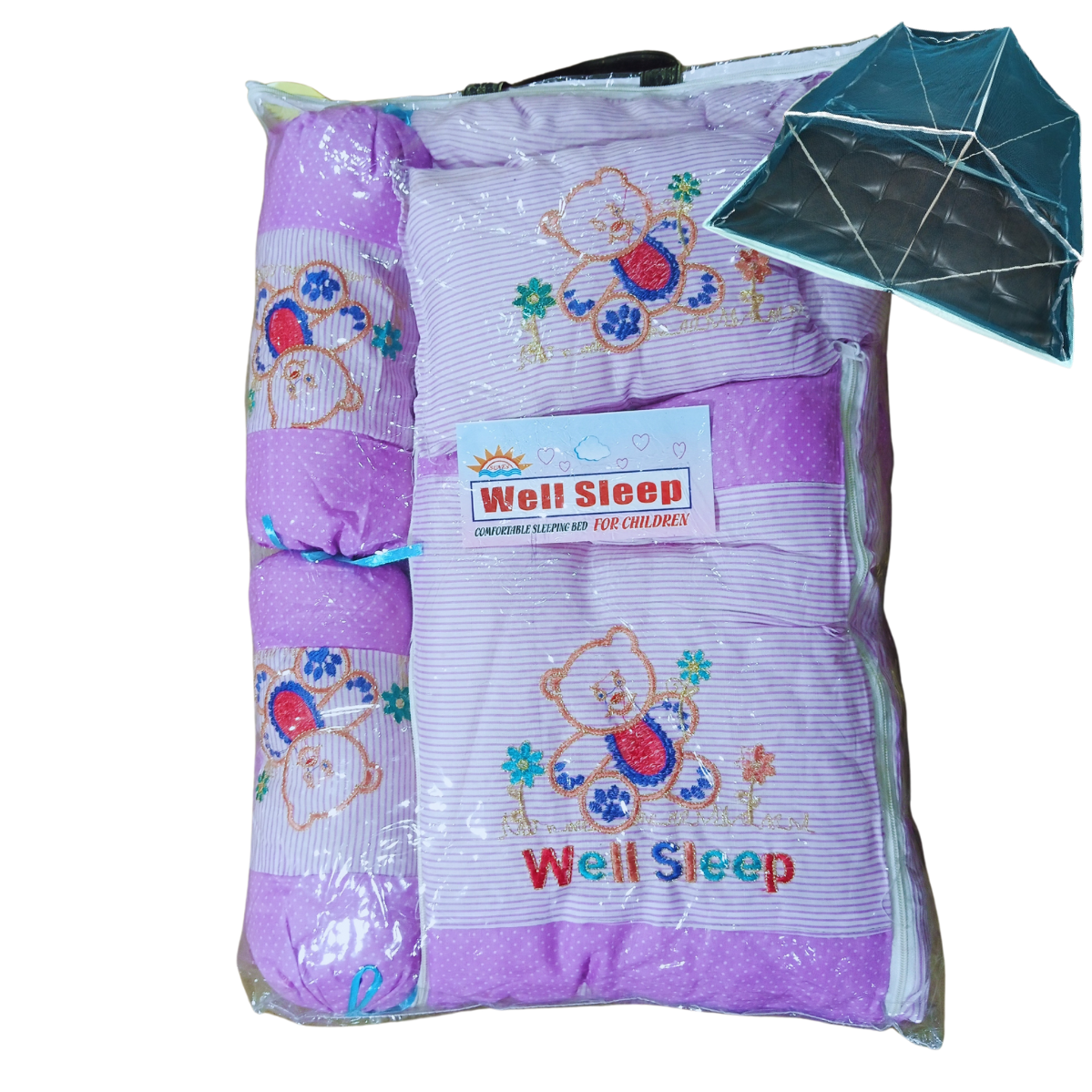 New Born Baby Complete Bedding Set 8 pcs Multicolor