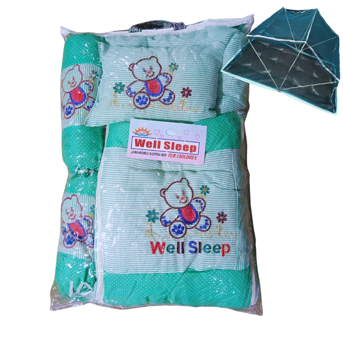 New Born Baby Complete Bedding Set 8 pcs Multicolor
