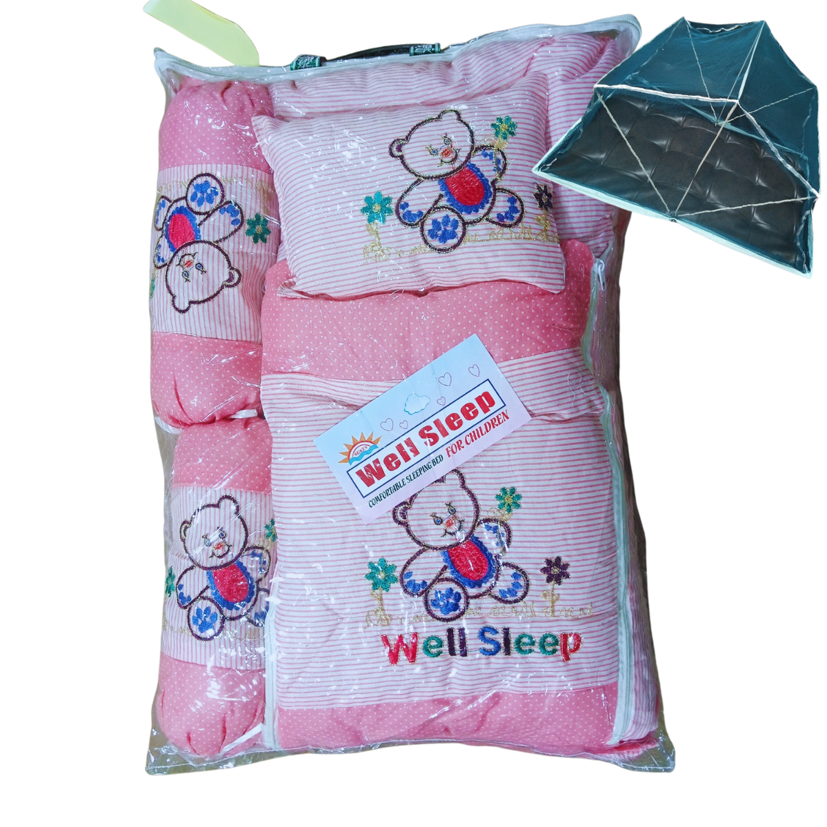 New Born Baby Complete Bedding Set 8 pcs Multicolor