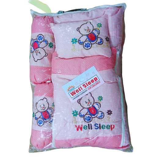 New Born Baby Complete Bedding Set 8 pcs Multicolor