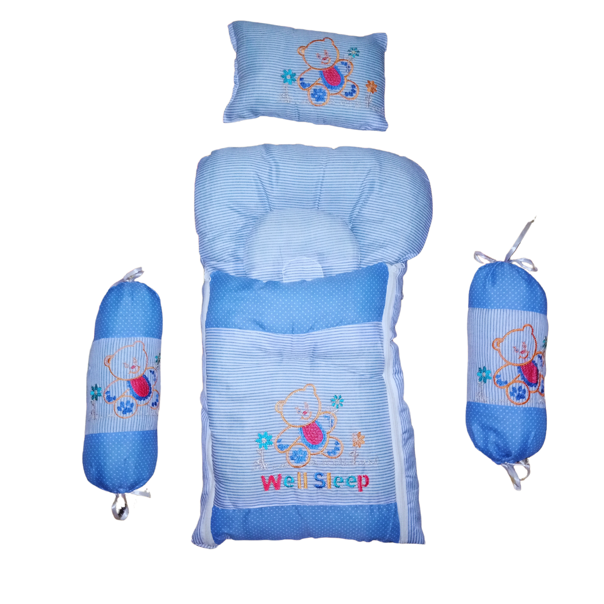 New Born Baby Complete Bedding Set 8 pcs Multicolor